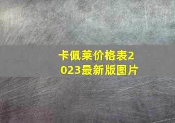 卡佩莱价格表2023最新版图片