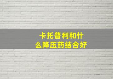 卡托普利和什么降压药结合好