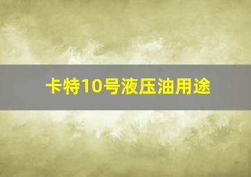 卡特10号液压油用途