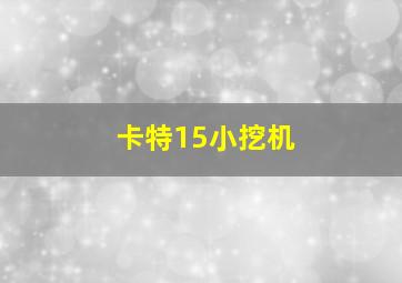 卡特15小挖机