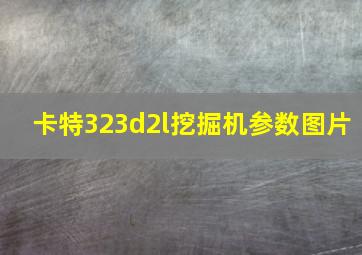 卡特323d2l挖掘机参数图片