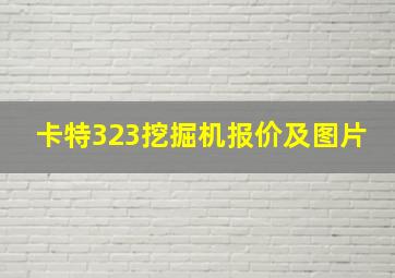 卡特323挖掘机报价及图片