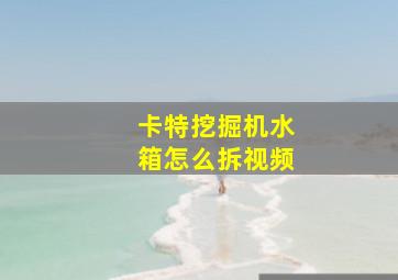 卡特挖掘机水箱怎么拆视频