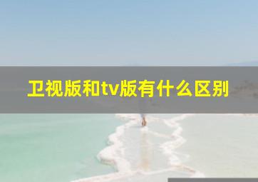 卫视版和tv版有什么区别