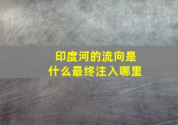 印度河的流向是什么最终注入哪里