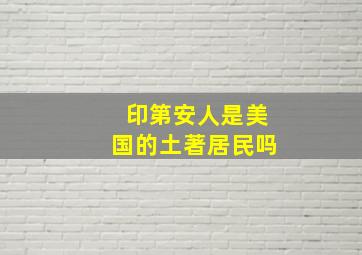 印第安人是美国的土著居民吗