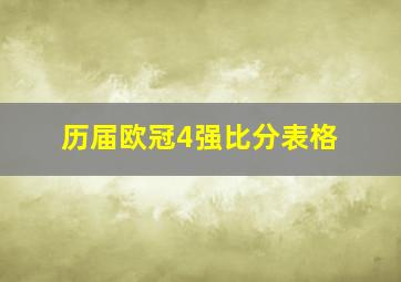 历届欧冠4强比分表格