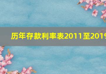 历年存款利率表2011至2019