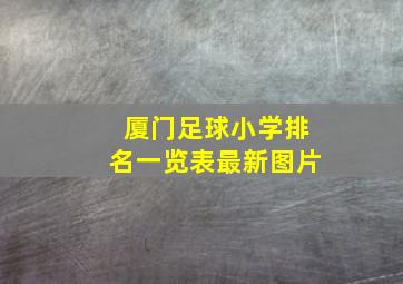 厦门足球小学排名一览表最新图片