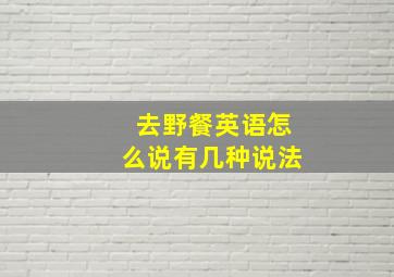 去野餐英语怎么说有几种说法