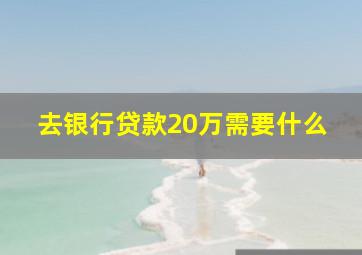 去银行贷款20万需要什么