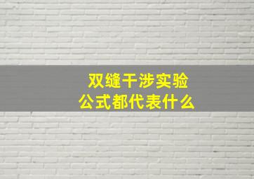 双缝干涉实验公式都代表什么