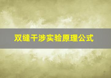 双缝干涉实验原理公式