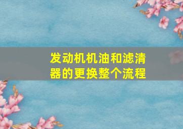 发动机机油和滤清器的更换整个流程