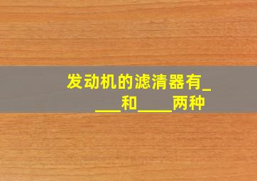 发动机的滤清器有____和____两种