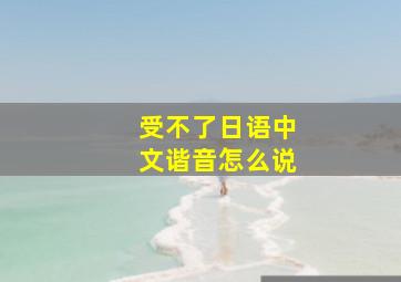 受不了日语中文谐音怎么说