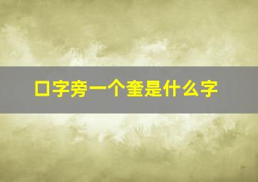 口字旁一个奎是什么字