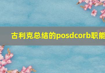 古利克总结的posdcorb职能