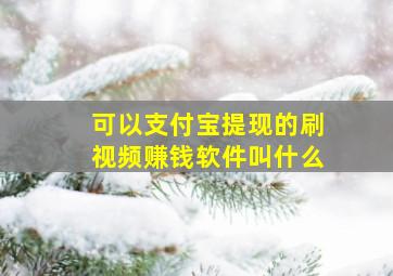 可以支付宝提现的刷视频赚钱软件叫什么