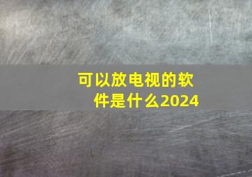 可以放电视的软件是什么2024