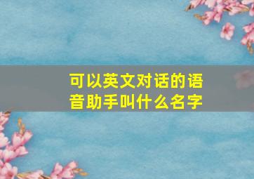 可以英文对话的语音助手叫什么名字