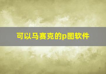 可以马赛克的p图软件