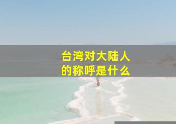 台湾对大陆人的称呼是什么