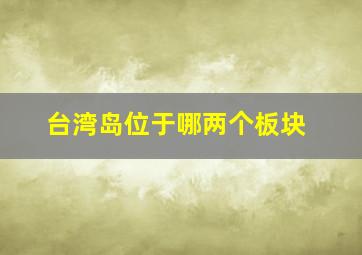 台湾岛位于哪两个板块