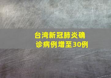 台湾新冠肺炎确诊病例增至30例