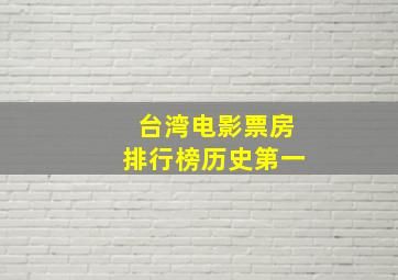 台湾电影票房排行榜历史第一