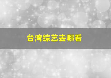 台湾综艺去哪看