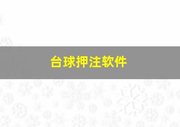 台球押注软件