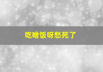 吃啥饭呀愁死了