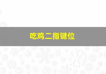 吃鸡二指键位