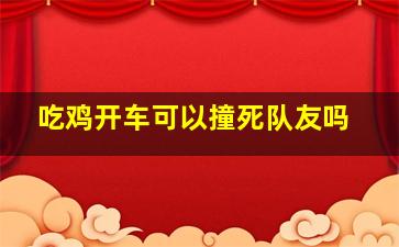 吃鸡开车可以撞死队友吗