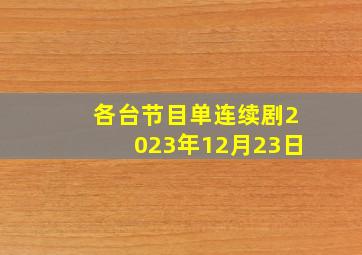 各台节目单连续剧2023年12月23日