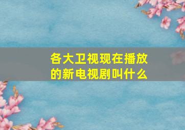 各大卫视现在播放的新电视剧叫什么