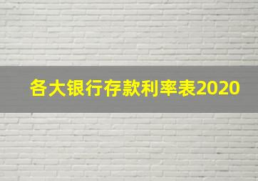 各大银行存款利率表2020