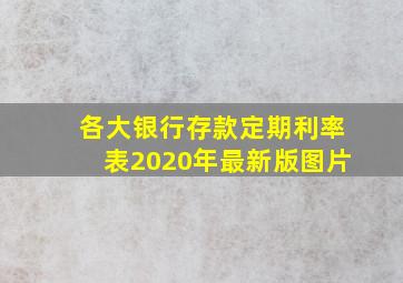 各大银行存款定期利率表2020年最新版图片