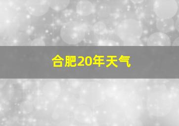 合肥20年天气