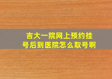 吉大一院网上预约挂号后到医院怎么取号啊