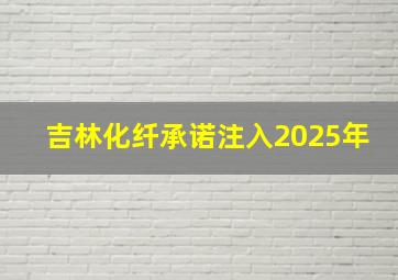 吉林化纤承诺注入2025年