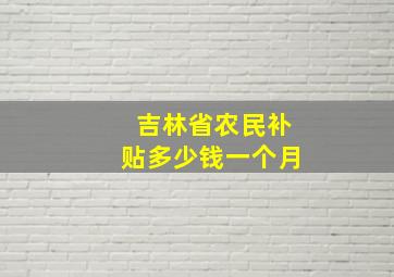 吉林省农民补贴多少钱一个月