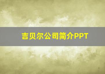 吉贝尔公司简介PPT