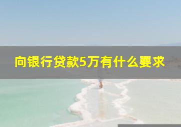 向银行贷款5万有什么要求