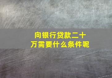 向银行贷款二十万需要什么条件呢