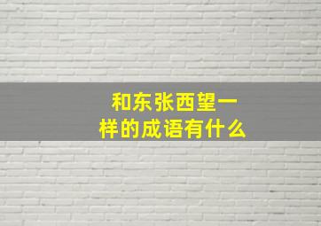 和东张西望一样的成语有什么