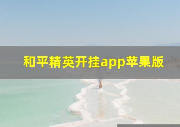 和平精英开挂app苹果版