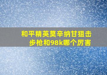 和平精英莫辛纳甘狙击步枪和98k哪个厉害