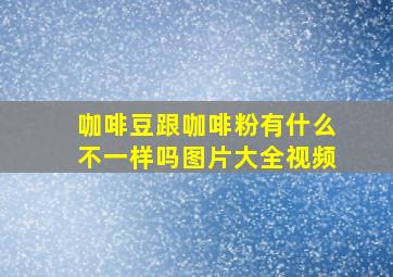 咖啡豆跟咖啡粉有什么不一样吗图片大全视频